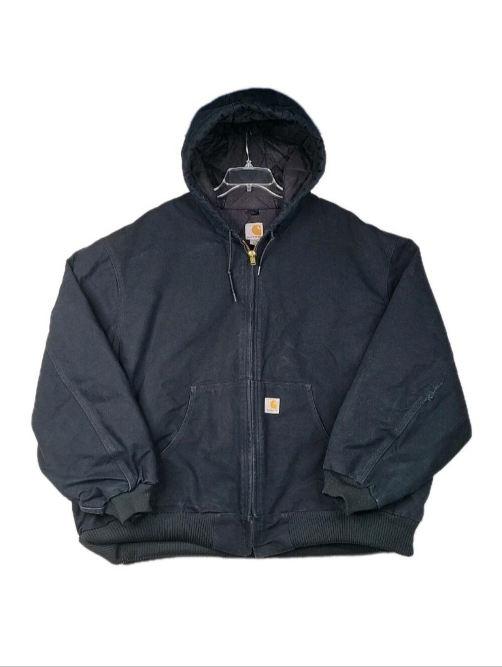 Vintage Carhartt J140 Black Duck Canvas Jacket Coat Sz 4XL Grunge Faded USA Made
